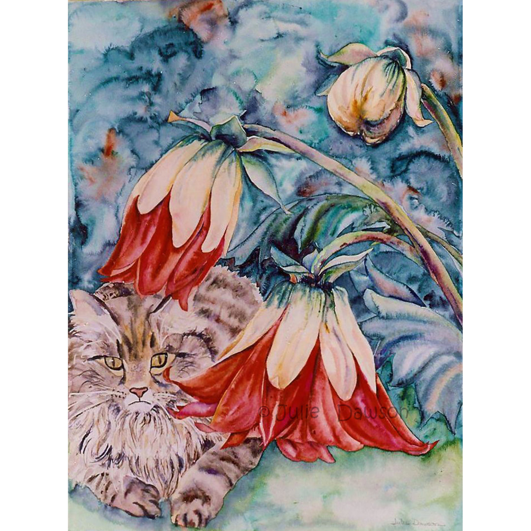 絵画　生き物　花　Dahlia Dahlia, [as Striped Dalea] (1855)